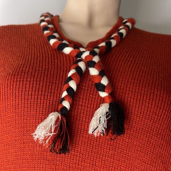 Vintage 70s Soft Knitted Boho Fringe Poncho - Picture 15 of 16